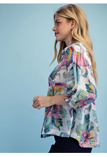 Florence Flounce Top Ivory Mint