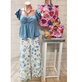 The Daisy Denim Peasant Top