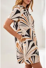 Tribal Tribal Printed Cotton Poplin Button Up Dress Canvas