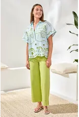 Tribal Tribal Embroidered Poplin Short Sleeve Light Aqua Sky