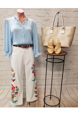 Helon 3/4 Sleeve Top Blue