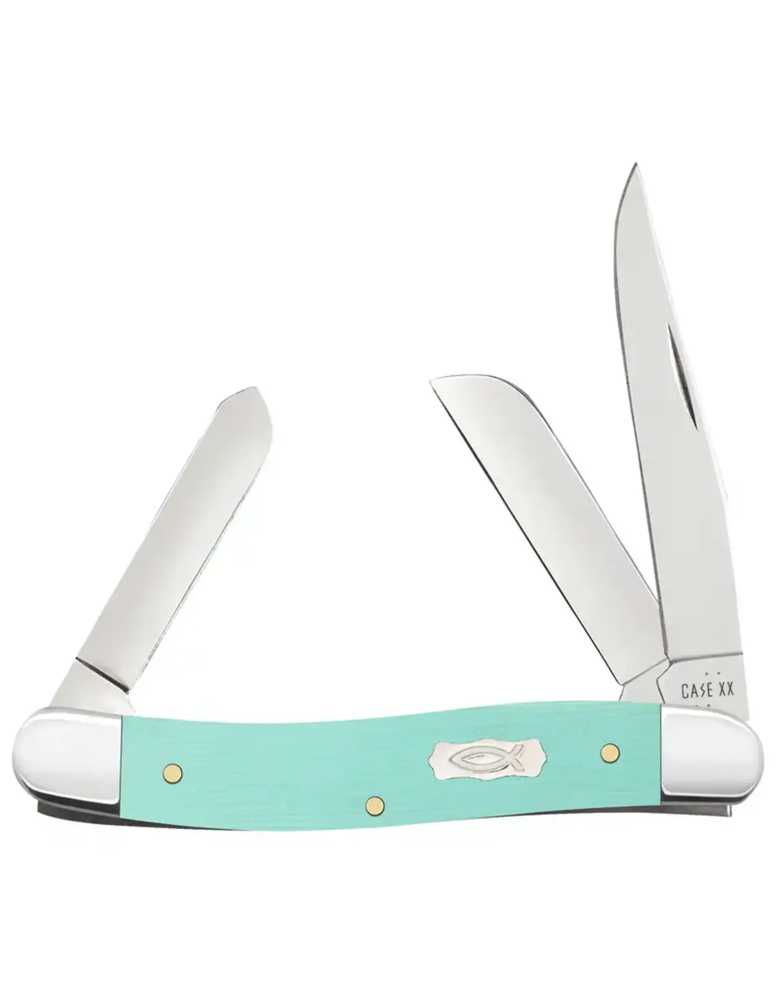 Case Smooth Seafoam Green G-10 Medium Stockman