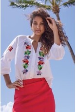 Tribal Tribal 3/4 Sleeve Blouse with Embroidery