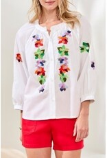 Tribal Tribal 3/4 Sleeve Blouse with Embroidery