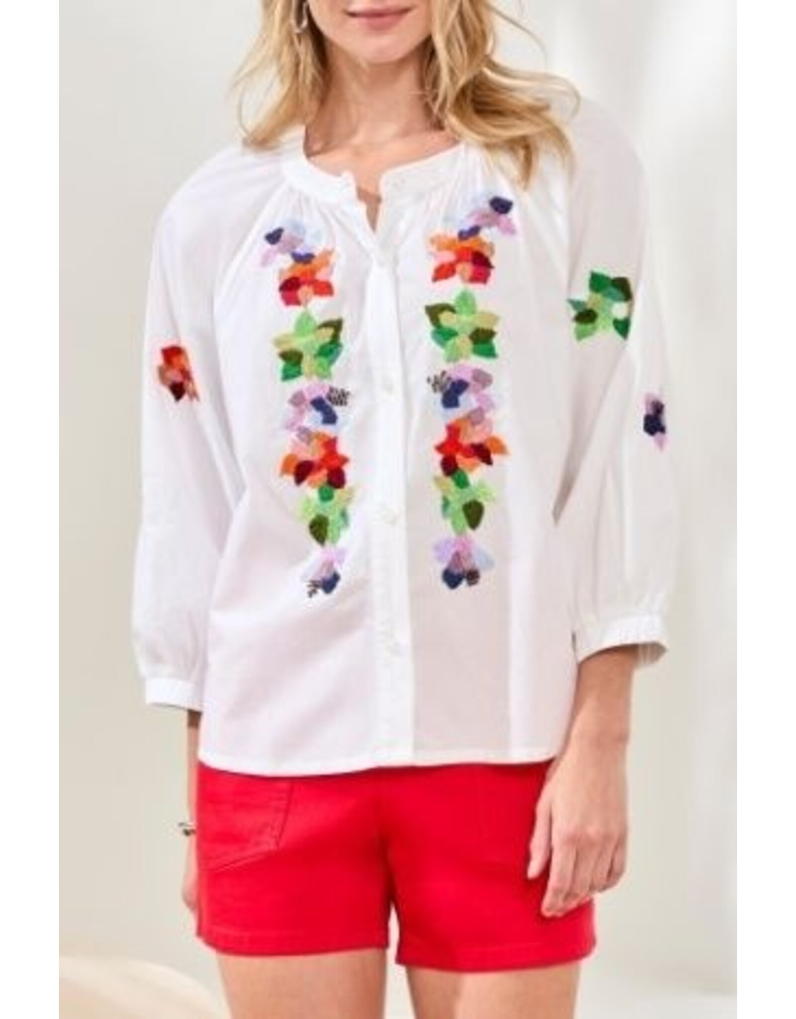 Tribal Tribal 3/4 Sleeve Blouse with Embroidery