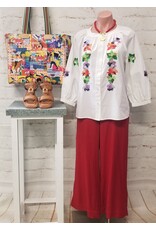 Tribal Tribal 3/4 Sleeve Blouse with Embroidery