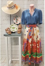 Phoenix Printed Cotton Skirt