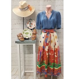 Phoenix Printed Cotton Skirt