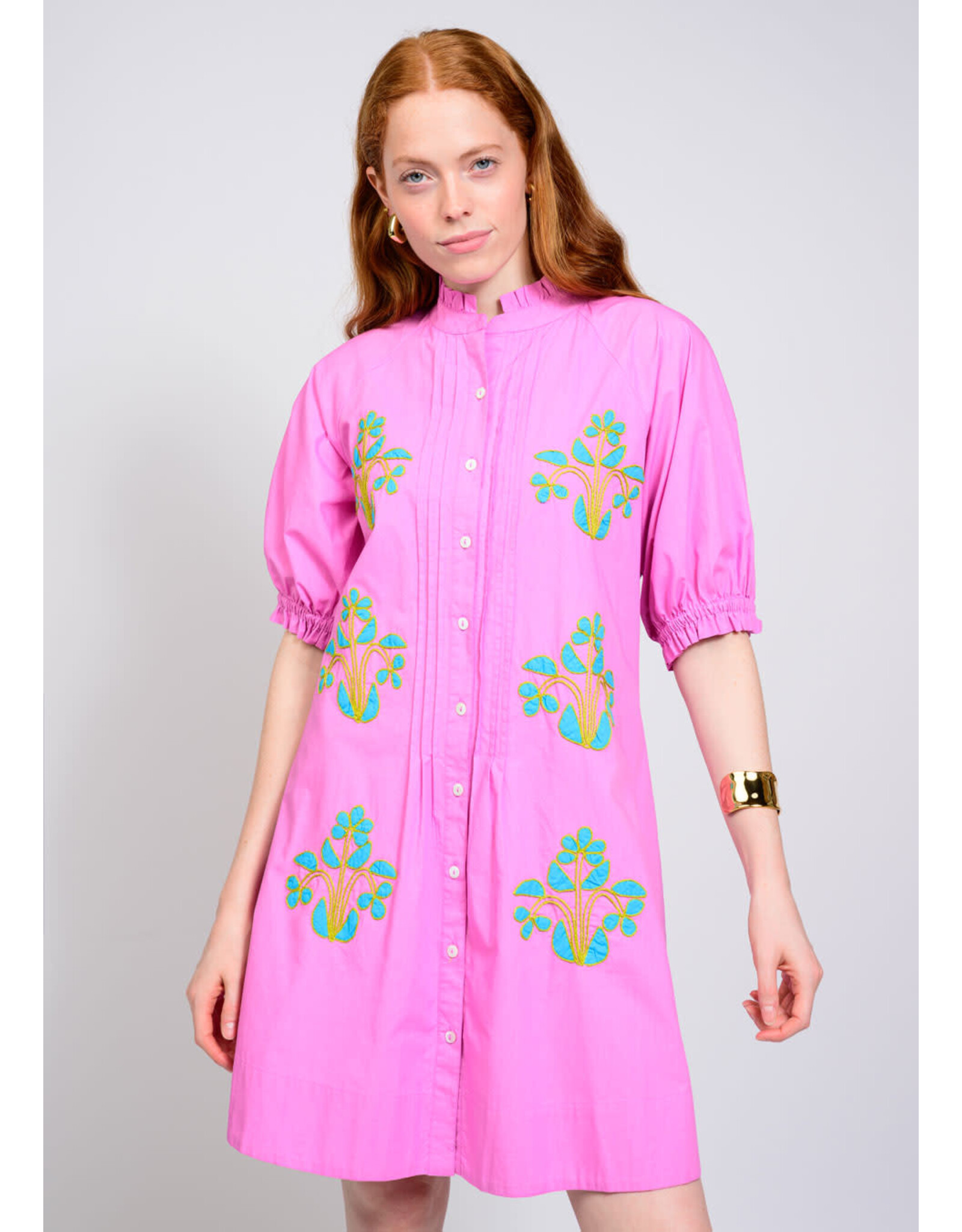 Uncle Frank Uncle Frank Blocked Embroidery Dress Lilac