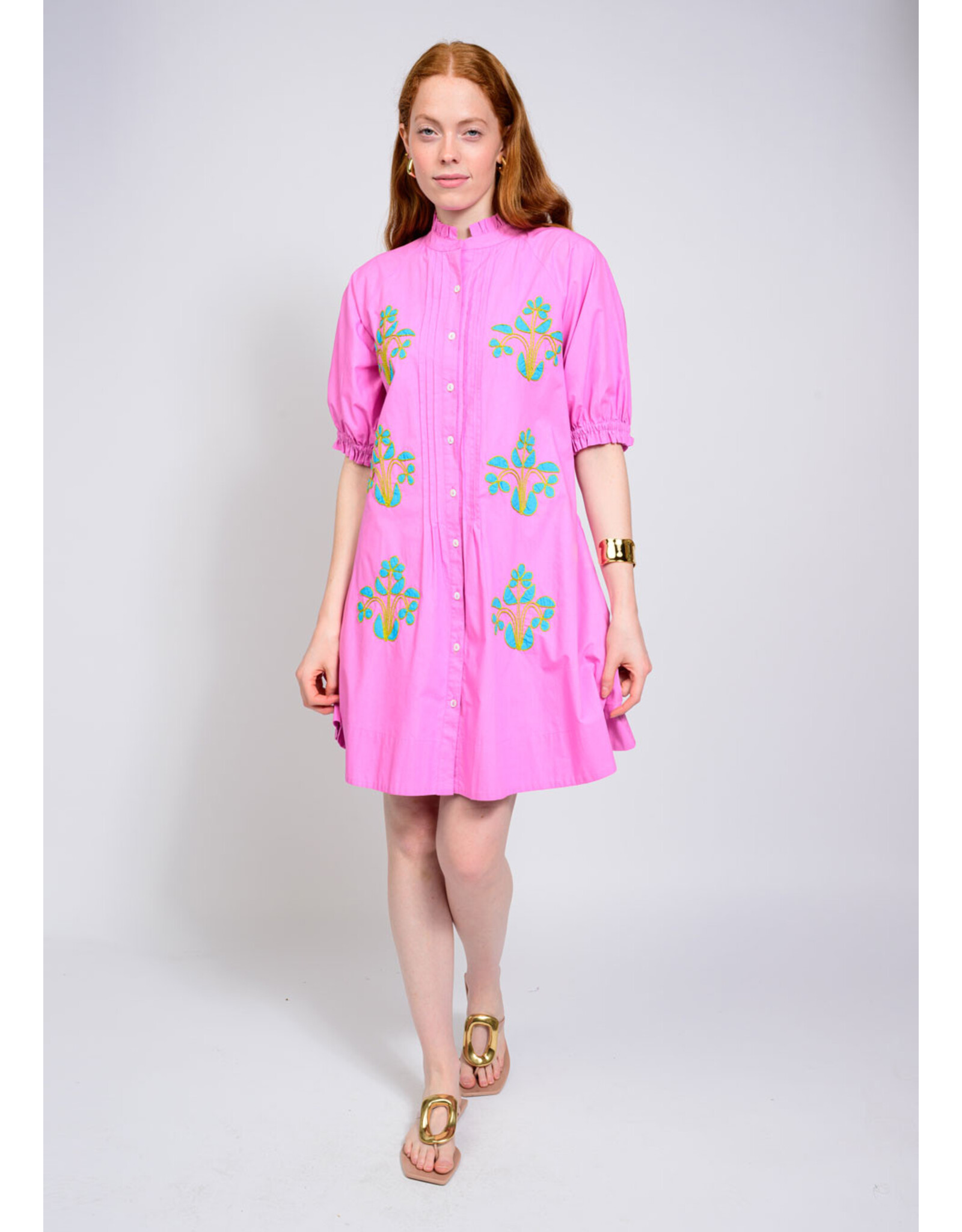 Uncle Frank Uncle Frank Blocked Embroidery Dress Lilac