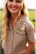 Rodeo Quincy Western Gingham Blouse