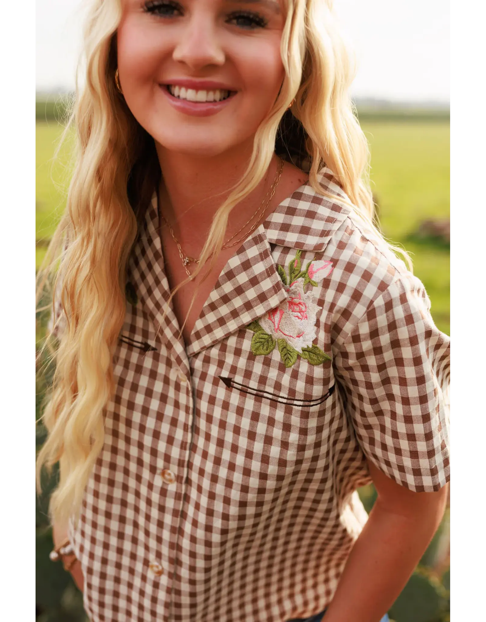 Rodeo Quincy Western Gingham Blouse