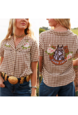 Rodeo Quincy Western Gingham Blouse