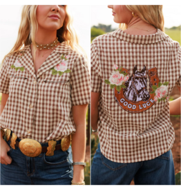 Rodeo Quincy Western Gingham Blouse
