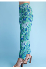 Monica Floral Ankle Crop Pant Green Mix
