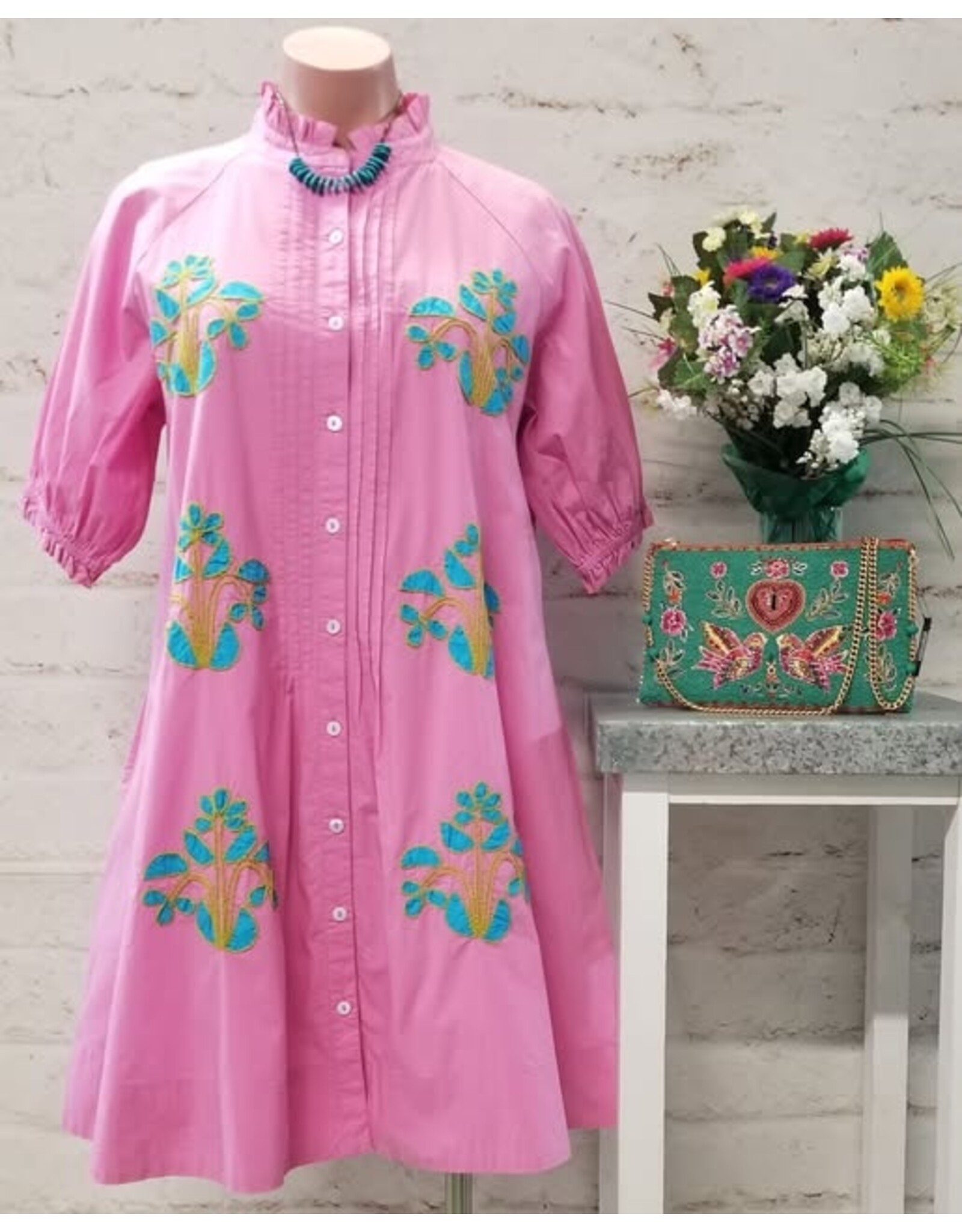 Uncle Frank Uncle Frank Blocked Embroidery Dress Lilac