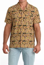 Cinch Cinch Mens Short Sleeve Camp Shirt Brown