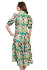 Montauk Dress Neutral Butterfly Print