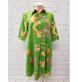 Chatham Dress Gekko Green Dragon Print