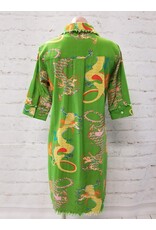 Chatham Dress Gekko Green Dragon Print