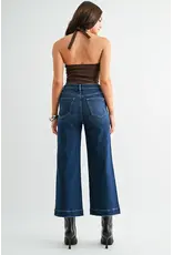 Morgan High Rise Wide Crop Trouser Hem Jean