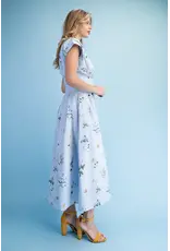 Ella Floral Midi Shirt Dress Powder Blue
