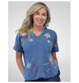 Caite Tessa Tee Washed Blue