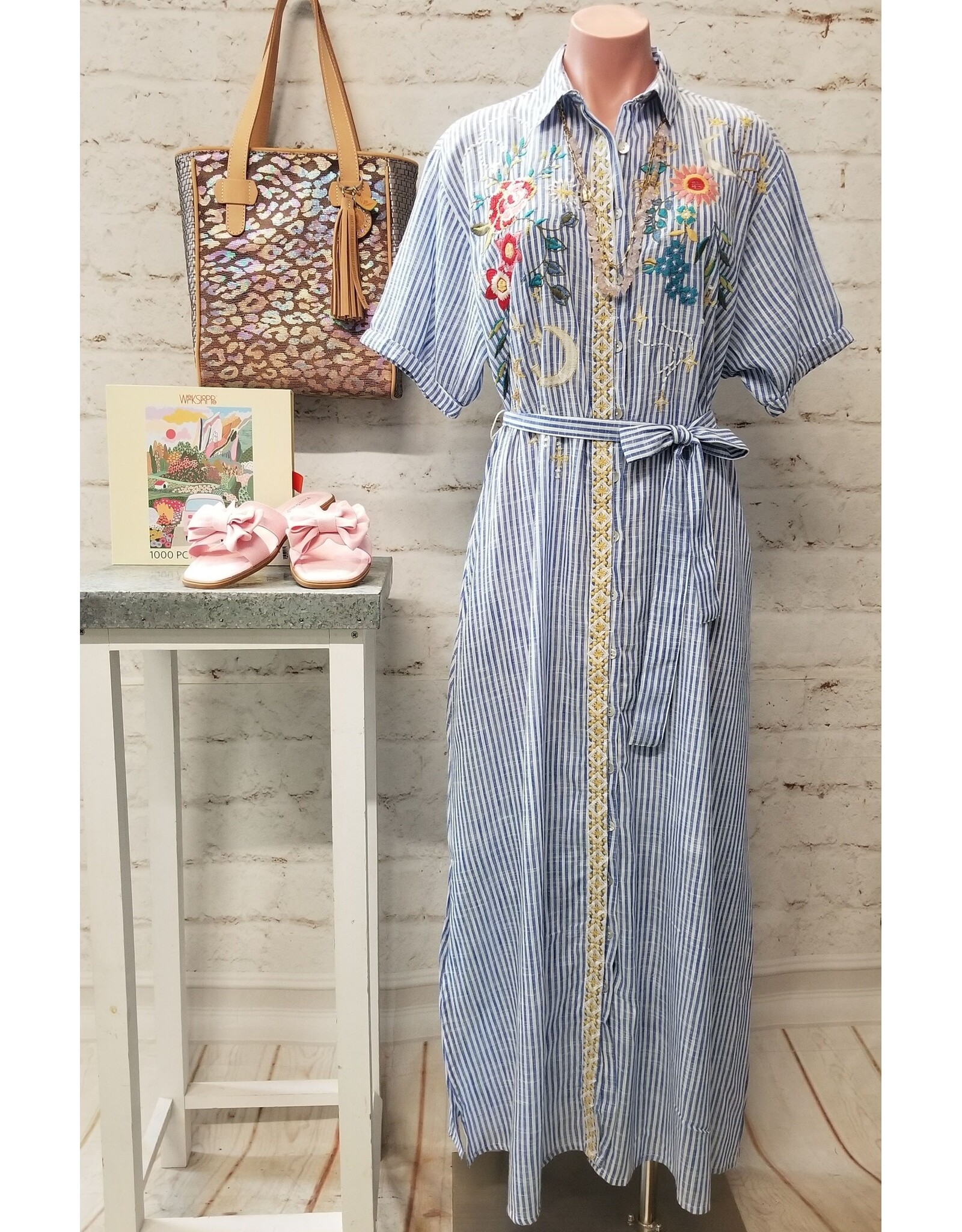 Kyla Seo Janis Dress Blue Stripe