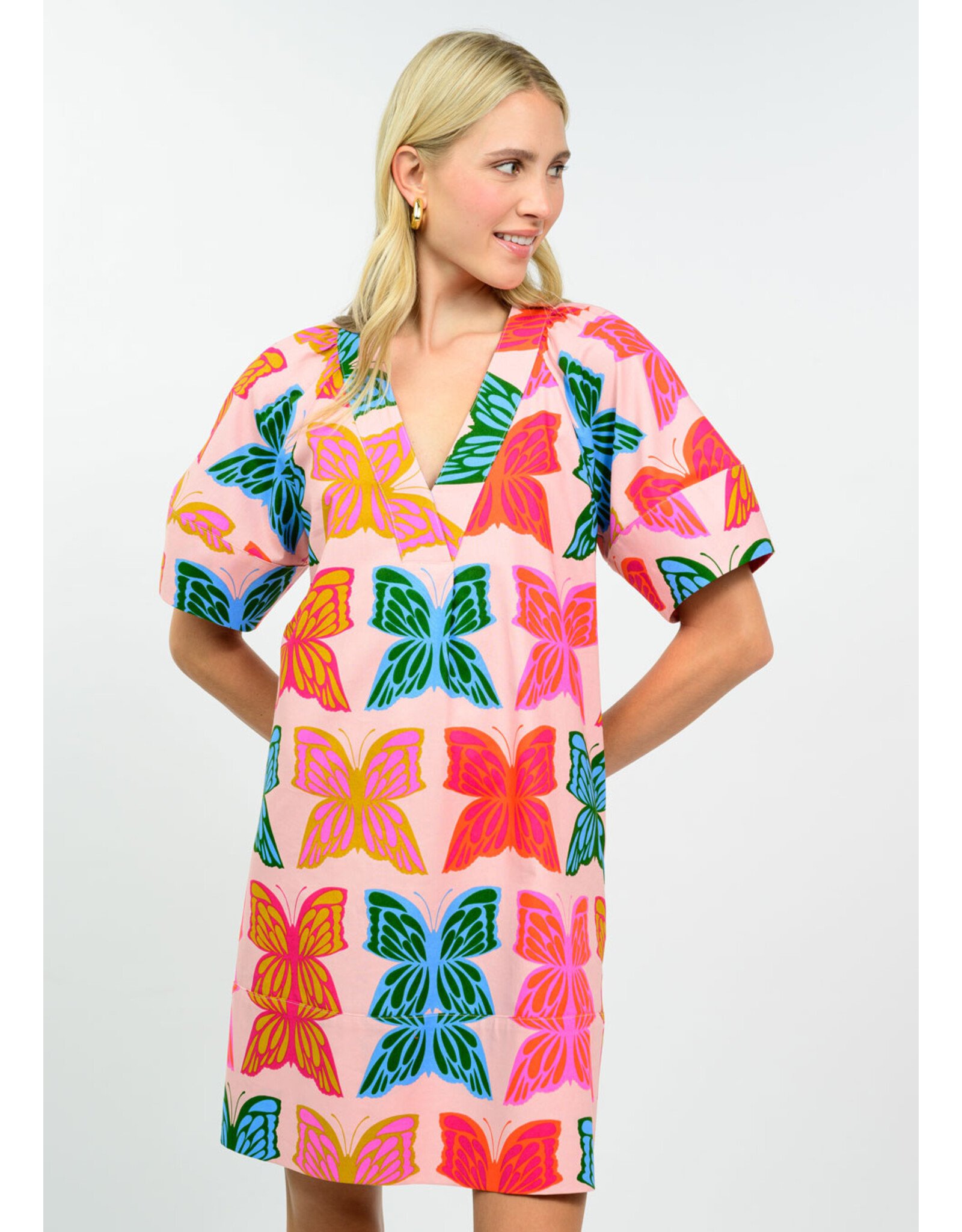 Uncle Frank Uncle Frank Butterflies Shift Dress Pink