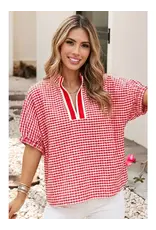 Poppy Red Gingham Top