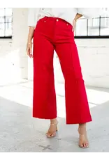 Mariam Cornell Red Wide Leg Ankle Jeans