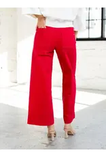 Mariam Cornell Red Wide Leg Ankle Jeans