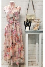 Lanai Floral Eyelet Peach Dress