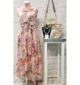 Lanai Floral Eyelet Peach Dress