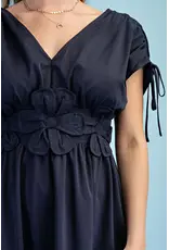 Genevieve Navy Floral Appliqué Maxi Dress