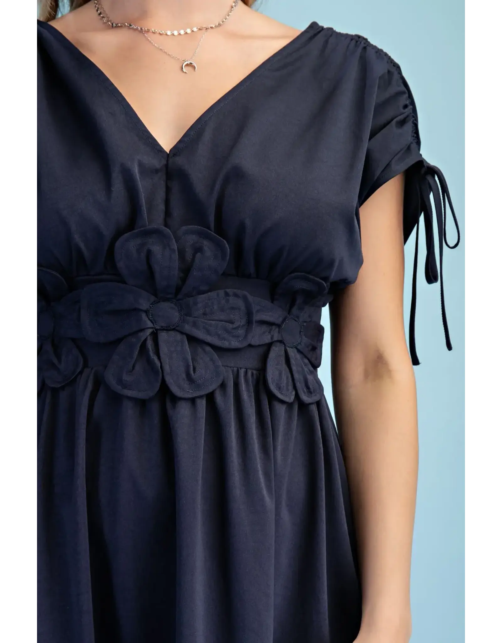Genevieve Navy Floral Appliqué Maxi Dress