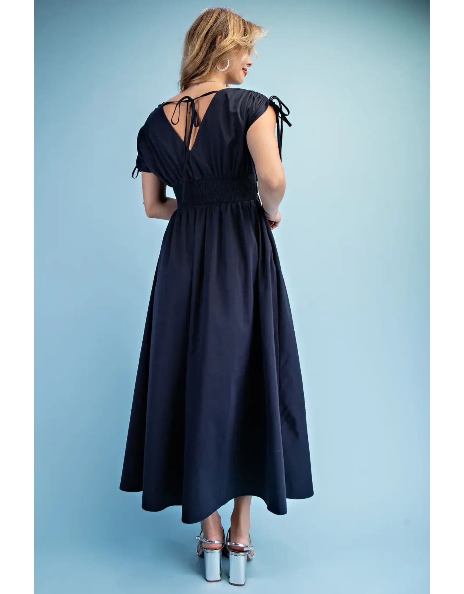 Genevieve Navy Floral Appliqué Maxi Dress
