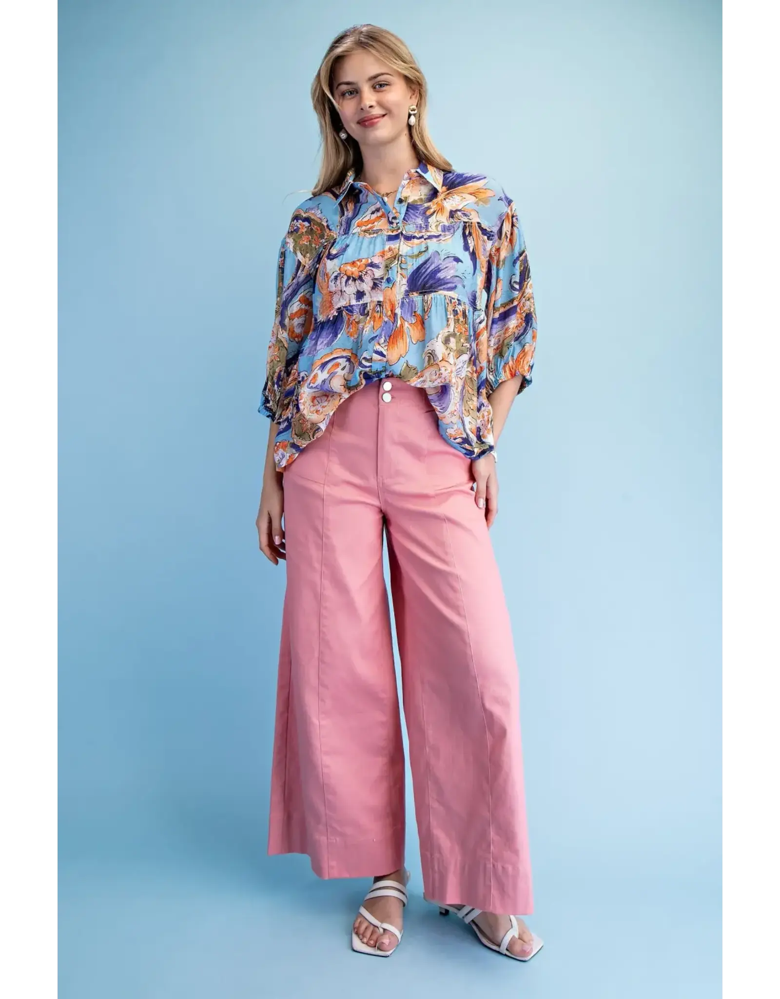 Wendy Wide Leg Pink Pants