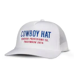 Cowboy Hat - White Red Blue