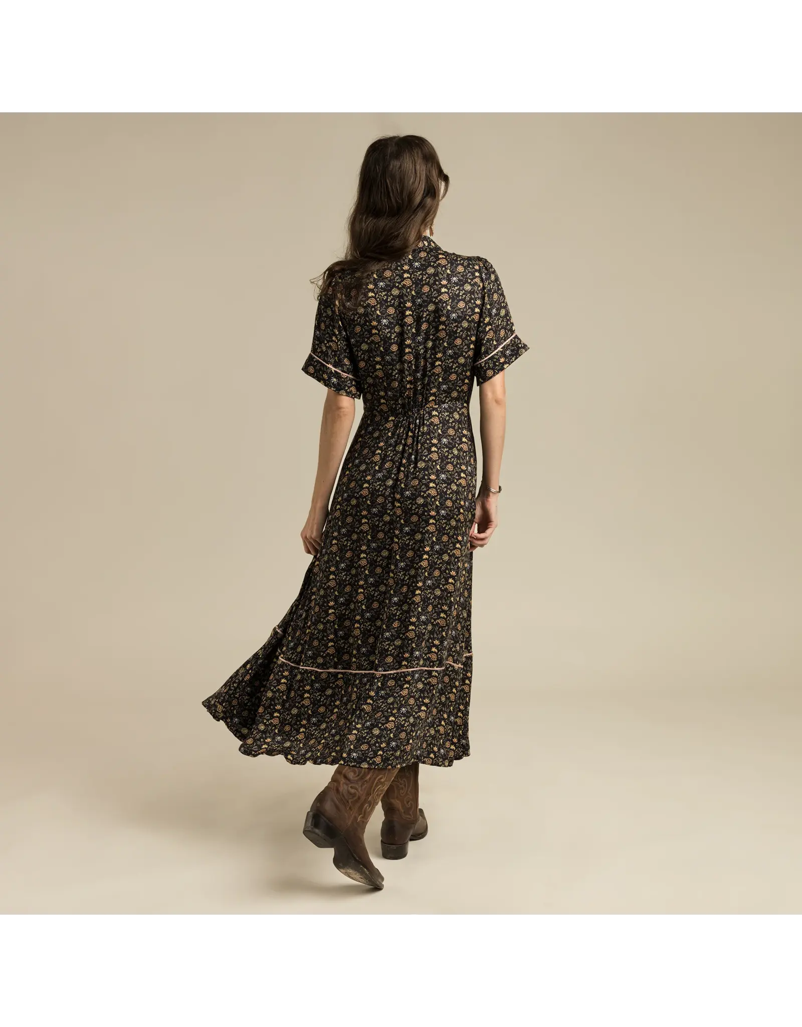 Sendero La Dahlia Dress Black Floral