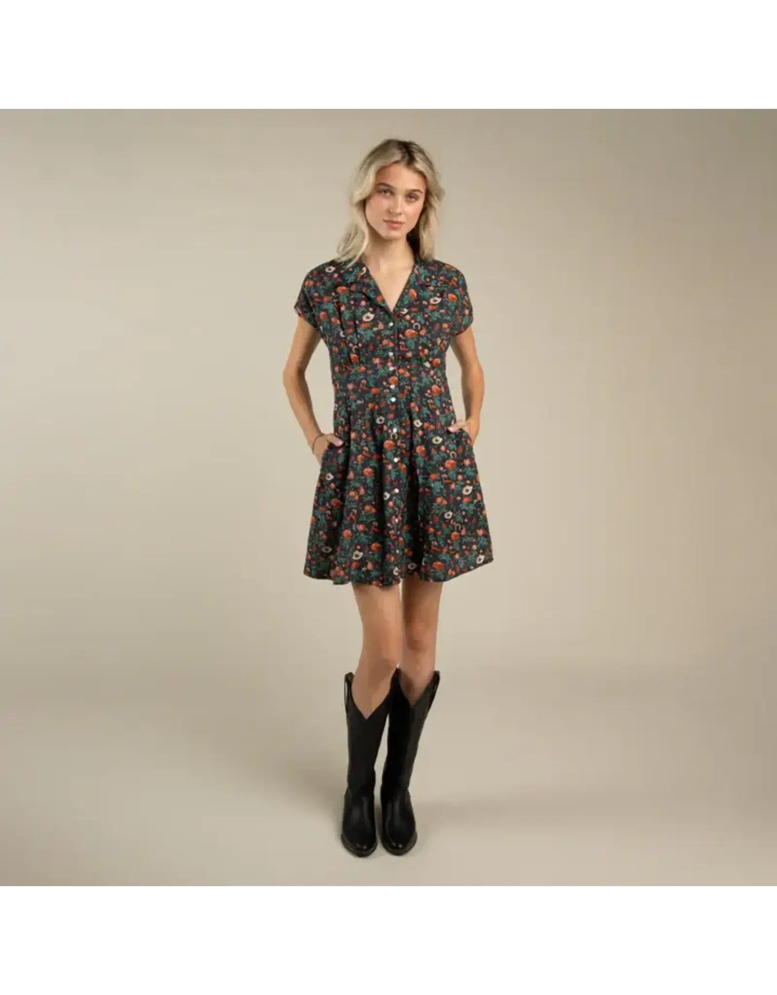 Sendero Marabella Dress Desert Rose Charcoal