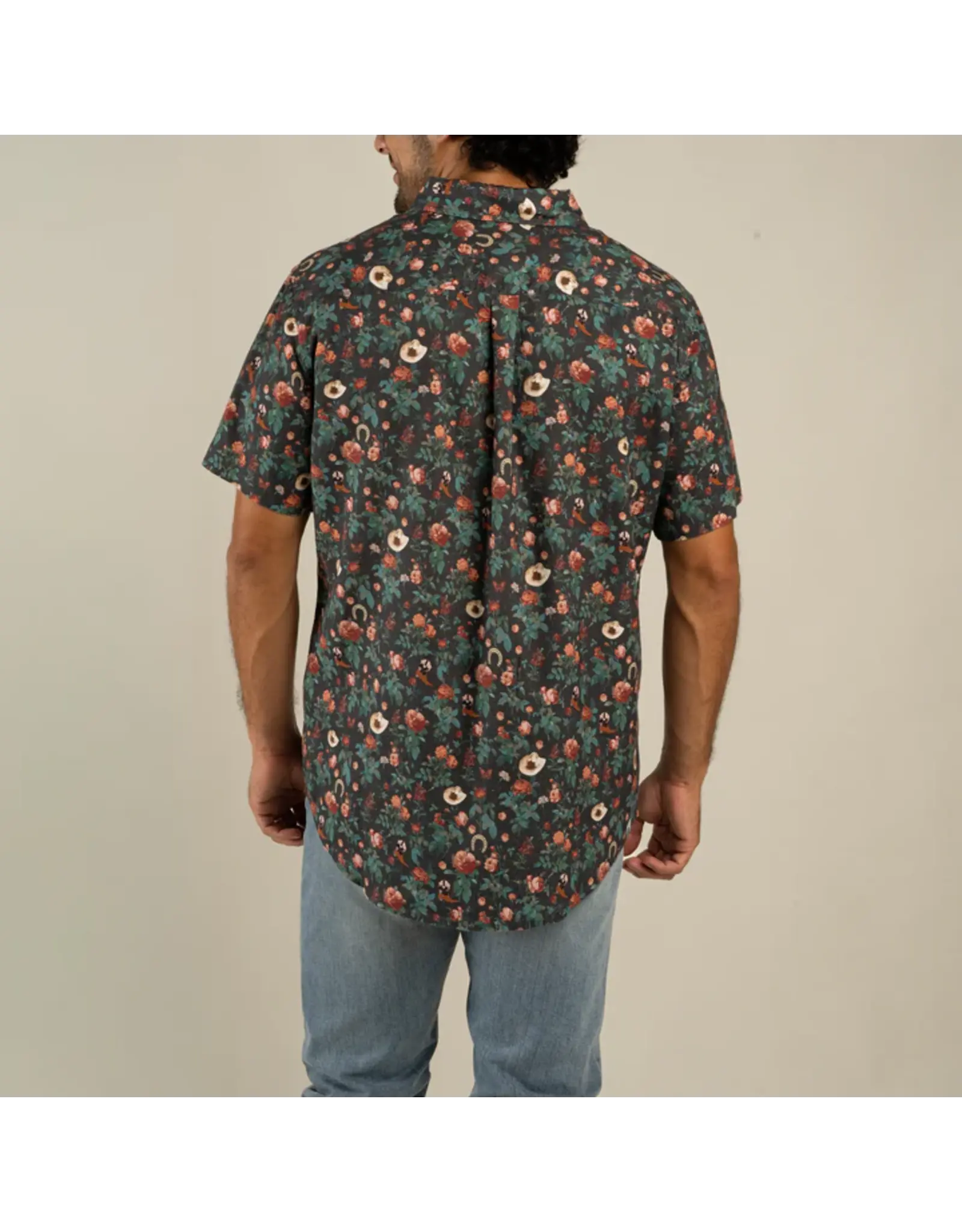 Sendero City Slicker Button Up Short Sleeve Desert Rose Charcoal