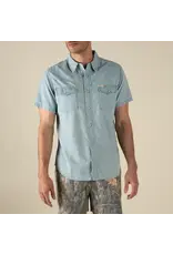 Sendero Wyatt Pearl Snap Short Sleeve Denim Shirt Washed Indigo