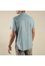 Sendero Wyatt Pearl Snap Short Sleeve Denim Shirt Washed Indigo
