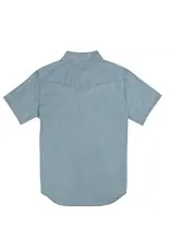Sendero Wyatt Pearl Snap Short Sleeve Denim Shirt Washed Indigo