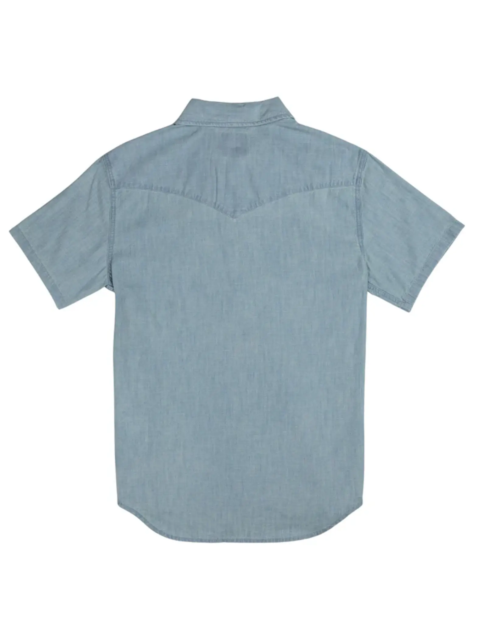 Sendero Wyatt Pearl Snap Short Sleeve Denim Shirt Washed Indigo