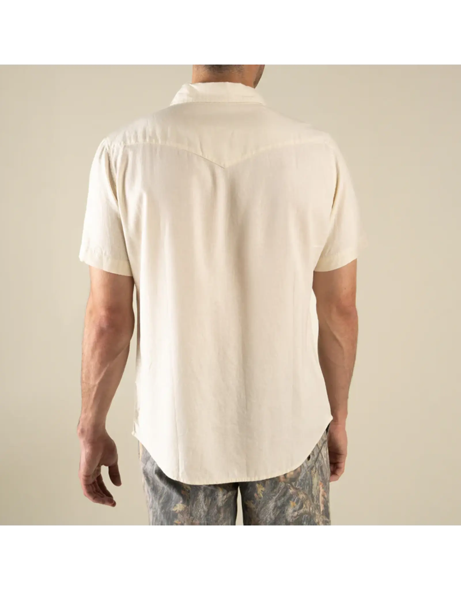 Sendero Wyatt Pearl Snap Short Sleeve Denim Shirt Antique White