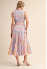 Caroline Button Down Collared Midi Dress