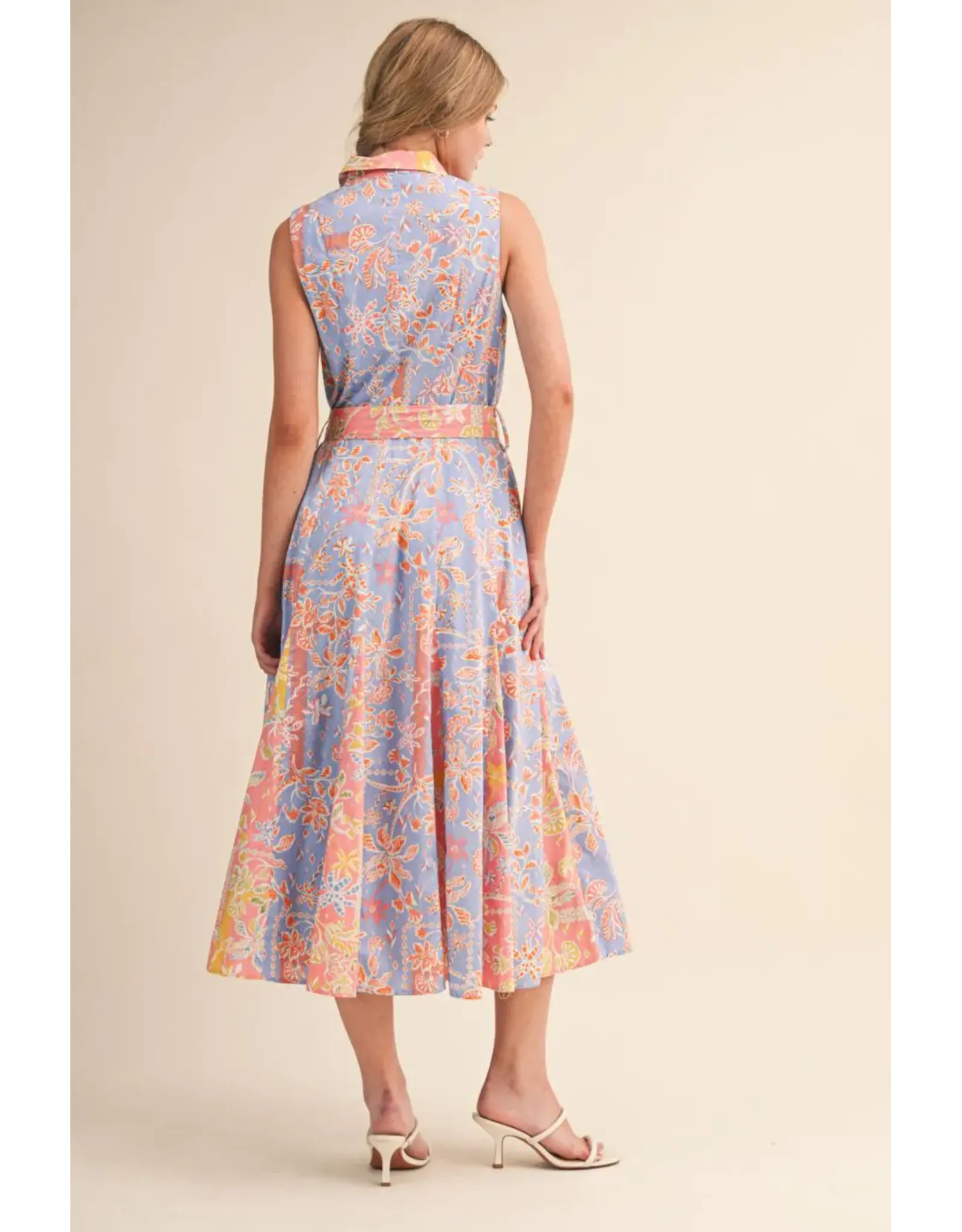 Caroline Button Down Collared Midi Dress