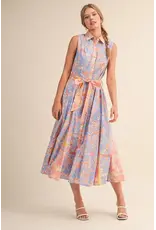 Caroline Button Down Collared Midi Dress